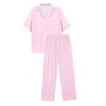 thumbnail image 4 of Lounge Sets for Women BWASD Cozy Satin Printed Pajama Set Short Sleeve Top and Pants Home Wear Sleepwear Halloween Autumn Holiday Night for Halloween Funny Gift ,M, 4 of 4