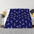 thumbnail image 3 of Throw Blanket for Couch, white anchors navyblue cute Super Soft Fuzzy Comfy Warm Throw Blanket, Cuteness Lightweight Cozy Plush Flannel Blanket & Throws for Sofa and Bed All Season, 3 of 5