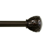Lumino 1 Inch Oil Rubbed Bronze Ember, Single Curtain Rod Set, 42-120" Width