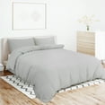thumbnail image 2 of PiccoCasa 3 Pieces Microfiber Soft Breathable Duvet Cover Set Light Gray Full, 2 of 7