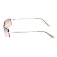 thumbnail image 3 of Mens Spring Hinge Narrow Rectangular Rimless Classy Metal Rim Sunglasses Silver - Pink, 3 of 4