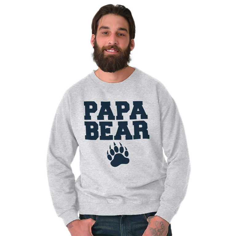 Papa Bear Dad Father's Day Pawprint Hoodie Hooded Sweatshirt Men Brisco  Brands