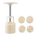thumbnail image 1 of Lttoisl 4PCS Mooncake Molds Set, Hand-Press Cookie Stamp Pastry Tools, DIY Mid-Autumn Festival Dessert Maker with 8 Patterns, Food-Grade ABS Plastic Baking Kit, Rose Rabbit Design, 50g Capacity, 1 of 8