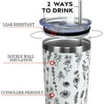 thumbnail image 2 of 10 OZ Tumbler Stainless Steel Travel Coffee Mugs | Spill Proof Vacuum Insulated Coffee Tumbler Cup with Straw Lid | Flowers, 2 of 6