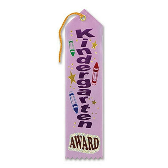 Pack of 6 Light Purple "Kindergarten Award" School Award Ribbon Bookmarks 8"