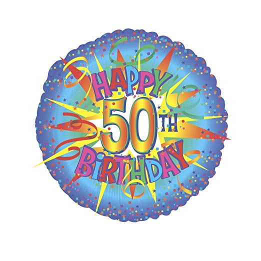 PMU Happy 50th Birthday Burst Balloon (18 Inch Mylar) Pkg/5 - Walmart ...