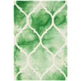 thumbnail image 1 of Safavieh Dip Dye Collection DDY685Q Handmade Moroccan Ogee Geometric Watercolor Green and Ivory Wool Area Rug (2' x 3'), 1 of 10