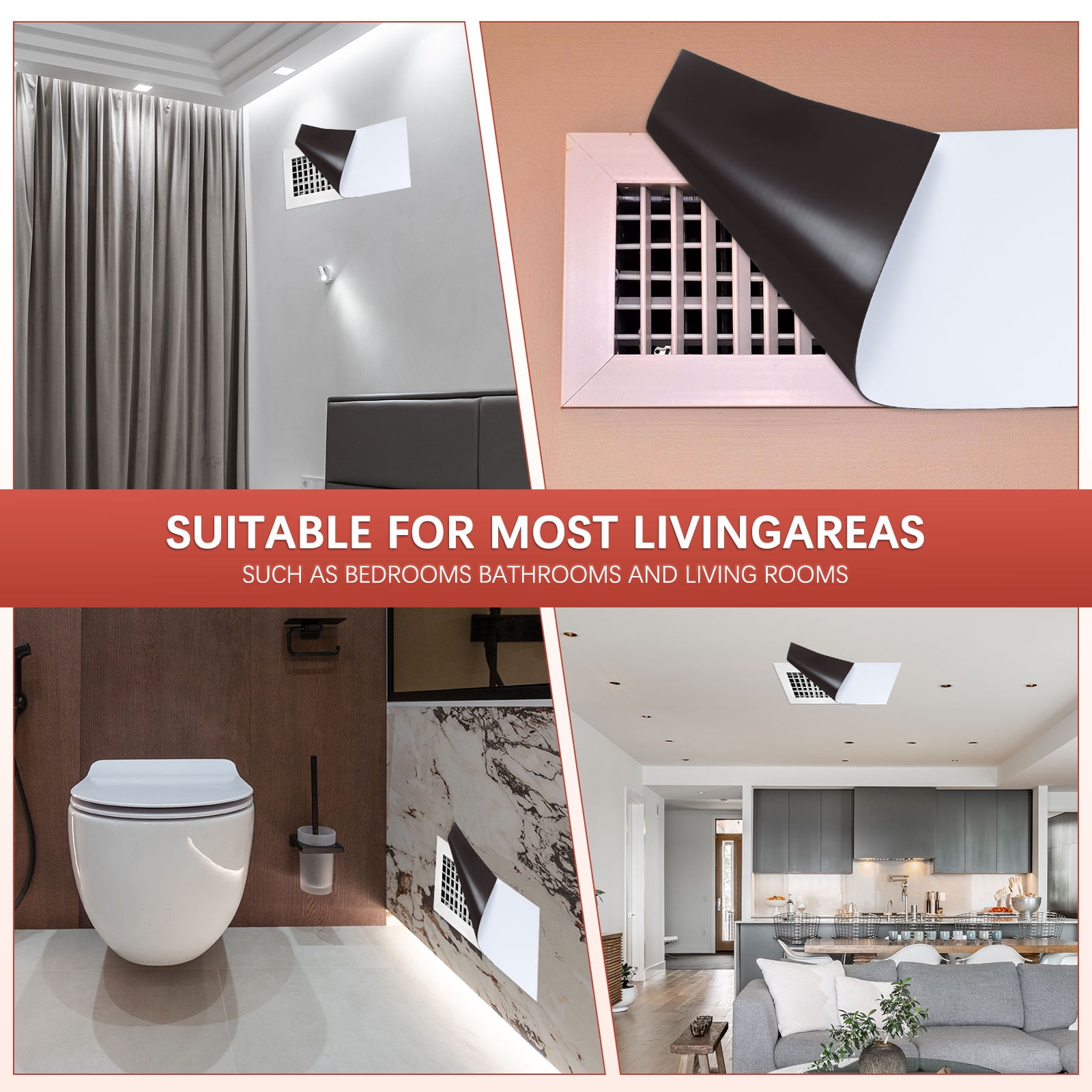 Uxcell Magnetic Vent Covers [3pcs] - Vent Covers For Home Floor Use For Wall, and Ceiling Registers & Home  &  RV & HVAC - [White - 10 x 4 IN]