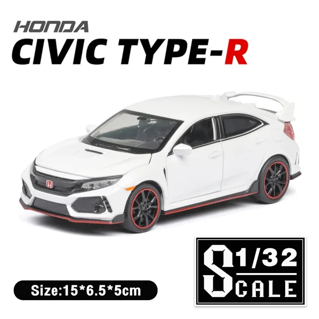 Metal Toy Civic Type-R 1/32 Scale Diecasts Cars Trucks Models Kids Toys Gift for Boys Children Vehicles Hobbies Collection