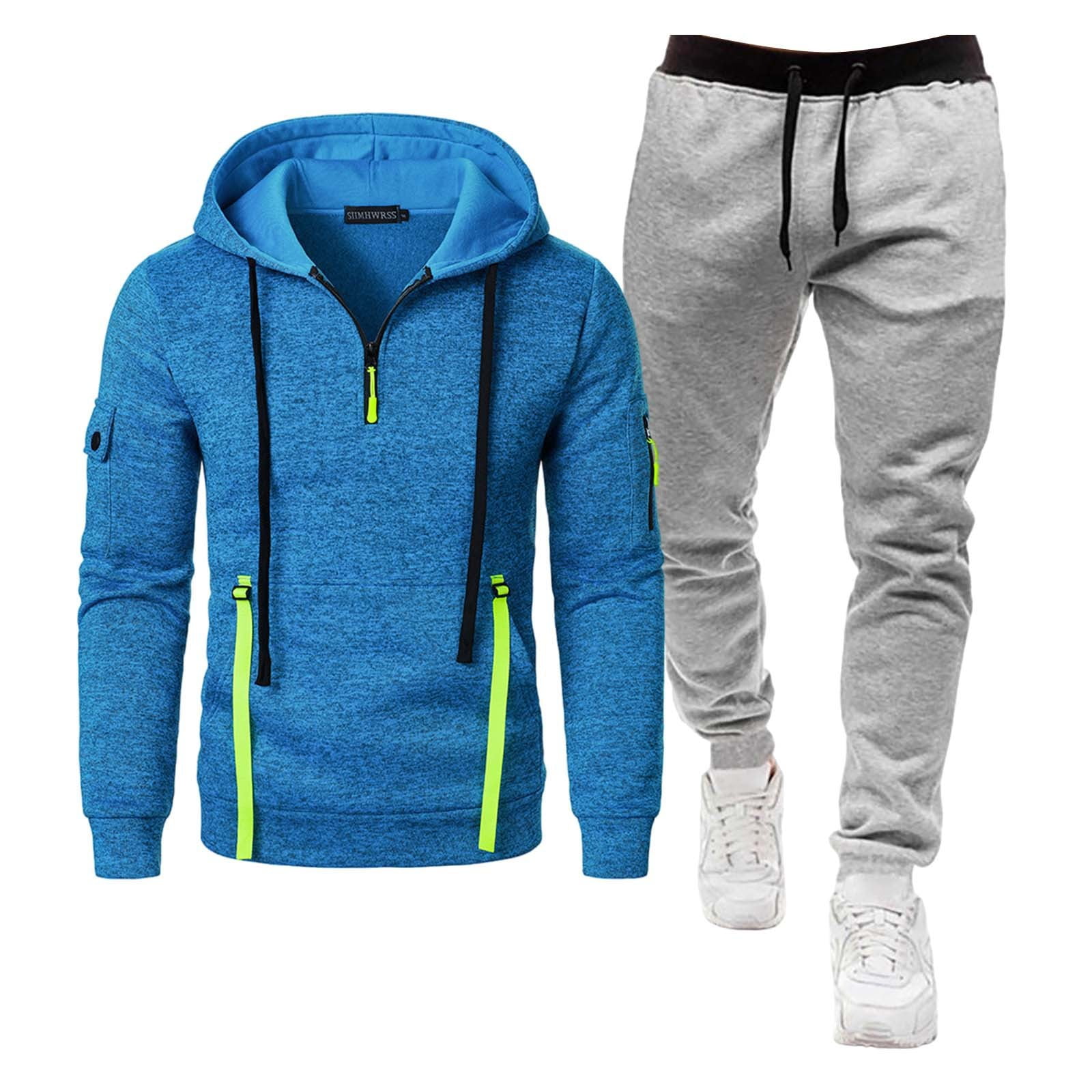 Tenue 2 Pièces Homme Automne-Hiver - Sweat à Capuche + Pantalon Jogging - Doublure Polaire - Style Décontracté Graphique