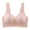 Pink, variant on Womens Bras Solid Embroidery Ruffled Wide Straps V Neck Seamless Wirefree Everyday Bras