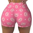 thumbnail image 2 of Haiem Cartoon Pigs and Hearts No Front Seam Biker Shorts for Women Yoga Workout Gym Bike Shorts with Tummy Control Moisture-Wicking-X-Large, 2 of 9