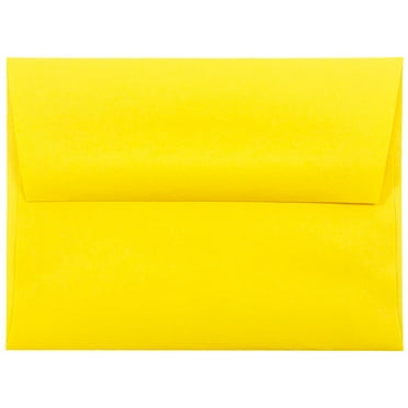 JAM Paper A2 Envelopes, 4 3/8 x 5 3/4, Yellow, 250/Pack
