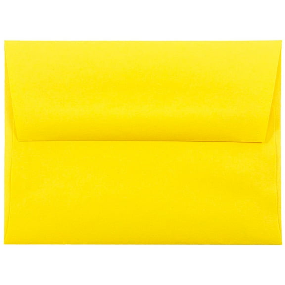 JAM Paper A2 Envelopes, 4 3/8 x 5 3/4, Yellow, 25/Pack