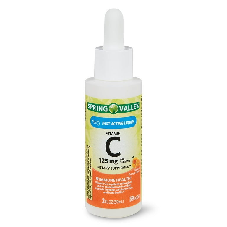 Spring Valley Liquid Vitamin C Supplement, Immune Health, 125mg