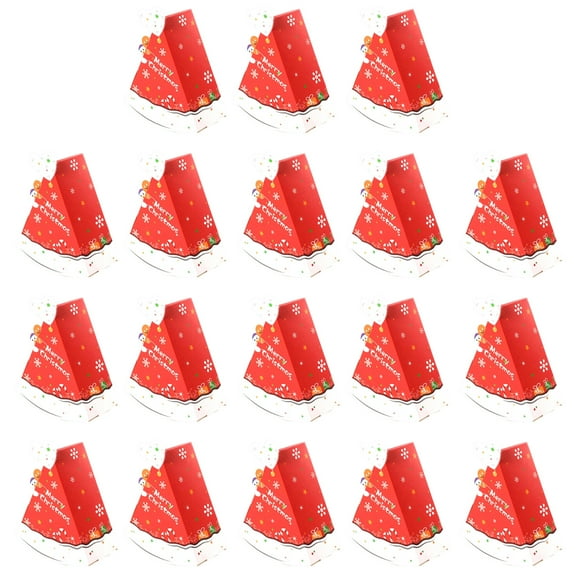 Shoreew Christmas Candy Boxes Tree Shaped Candy Packaging Box Small Paper Treat Gift Boxes for Christmas New Year Party Supplies