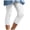 White, variant on felwors Women's Capri Leggings Summer Floral Lace Trim Cropped High Waist Stretchy Soft Casual Yoga Workout Beach Tights Pants Grey for Size L