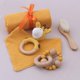 thumbnail image 2 of Baby Bath Toys Set Feeding Triangle Bib Newborn Hair Brush Crochet Elephant Rattle Rectangle Wash Facecloth Teether heqiyong toy, 2 of 2