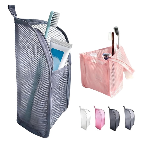 No More Mess in Your Bag – Standing Travel Toiletry Bag, Waterproof Clear Cosmetic Bag with Large Capacity, Portable Hanging Toiletry Organizer for Makeup, Toothbrush, Travel Essentials