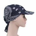 thumbnail image 4 of Boho Floral Tie Knot Baseball Cap Adjustable Ladies Bandana Sun Hat, 4 of 6