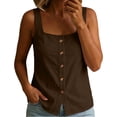 thumbnail image 1 of Fewfanhot Spring Tops for Women 2026 Trendy Ribbed Tank Tops Slim Fit Square Neck Sleeveless Shirts Slit Hem Summer Casual Basic Tanks, 1 of 7