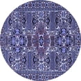 thumbnail image 1 of Ahgly Company Indoor Round Persian Blue Traditional Area Rugs, 5' Round, 1 of 4