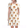 thumbnail image 1 of Disketp Funny Corgi para Vestido de Manga Corta para Mujeres, Vestidos de Verano para Mujeres, Casual y Holgado para la Playa, 1 of 6