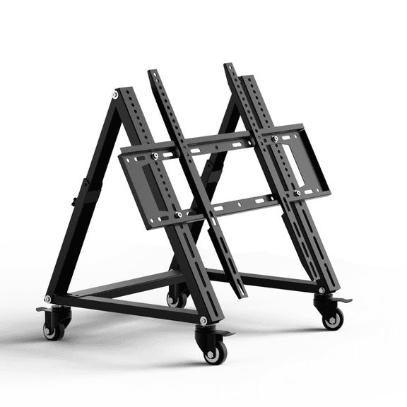 Low Height Mobile TV Stand, Low TV Stand with Wheel for 26-65 inch TV, Hight Adjustable, 36° -68° Adjustable Viewing Angle,Max 50KG, Vesa 600×500, Confidence Monitor Stand