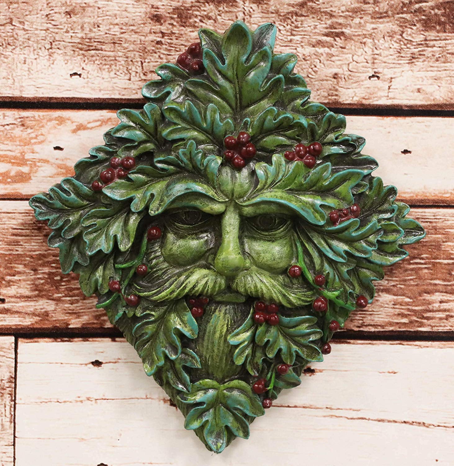 Ebros Gift Greenman Face Resin Figurine Wall Plaque 