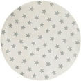 thumbnail image 2 of Unique Loom Whimsy Kids Collection Area Rug - Stars (6' 1" Round Daisy White/Ivory), 2 of 9