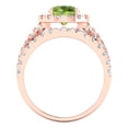 thumbnail image 4 of 1.92 ct Brilliant Round Cut Natural Peridot 14k Rose Gold Halo Solitaire with Accents Engagement Bridal Wedding Ring Band Set size 8, 4 of 7
