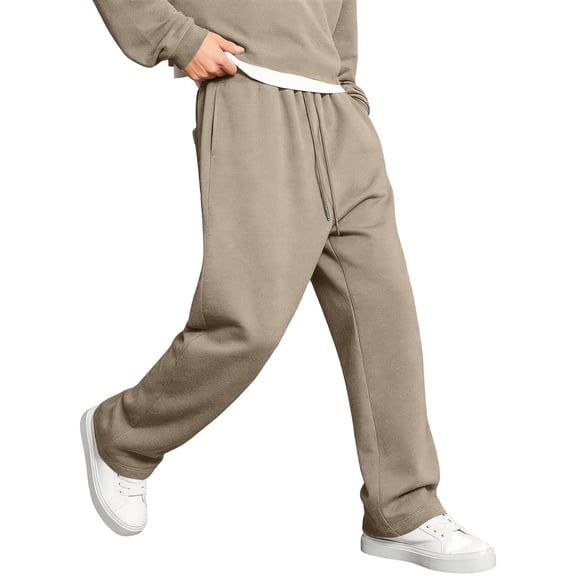 Men's Casual Baggy Sweatpants Elastic Drawstring Waist Wide Leg Lounge Pants Streetwear with Pockets,M