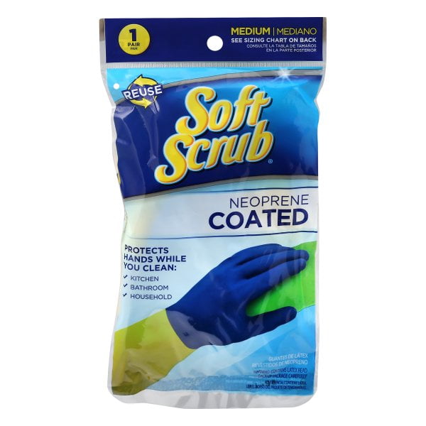Soft Scrub Latex Cleaning Gloves Medium Blue 2 pc.