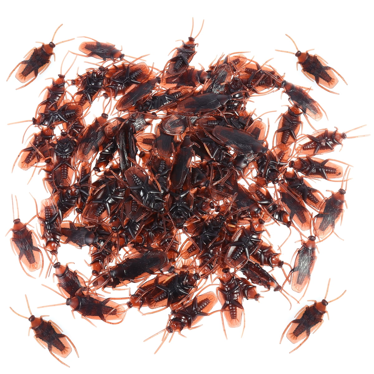 TINKSKY 100pcs Fake Roach Prank Novelty Plastic Cockroach Bugs Look
