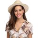 thumbnail image 5 of Sombrero hombres mujeres verano fedora sombrero de paja enrollable UV sombrero para el sol Xemadio HMYH202-4, 5 of 6