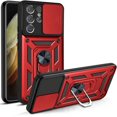 thumbnail image 3 of for Samsung Galaxy S21 Ultra Case, Slide Camera Cover with Magnetic Ring Kickstand Hybrid Armor Hard Phone Case for Galaxy S21 Ultra 5G for Women Men (Red, for Samsung S21 Ultra), 3 of 17