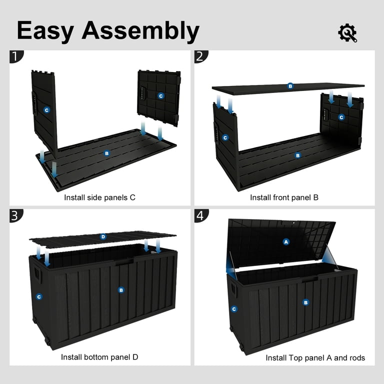 ZEUKMXOO 75 Gallon Outside Deck Box,Waterproof UV-Resistant