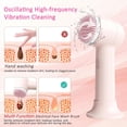 thumbnail image 4 of Multi-Function Electric Facial Cleansing Brush with Base and 2 Brush Heads, Portable Face Scrubber for Deep Skin Cleaning and Gentle Exfoliating (Pink), 4 of 7