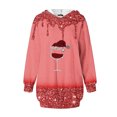 thumbnail image 4 of Pisexur Robes de Noël pour Femmes Mode Imprimé Verres à Vin Rouge Robes de Fête Décontractées à Manches Longues Sweat à Capuche Robes d'Automne de Noël Mini Robe avec Poches, 4 of 4