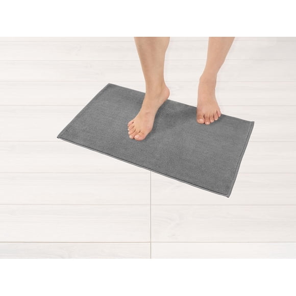Alfombra de Baño Americana de Lino Suave 43x61 cm Algodón Antideslizante Gris Claro