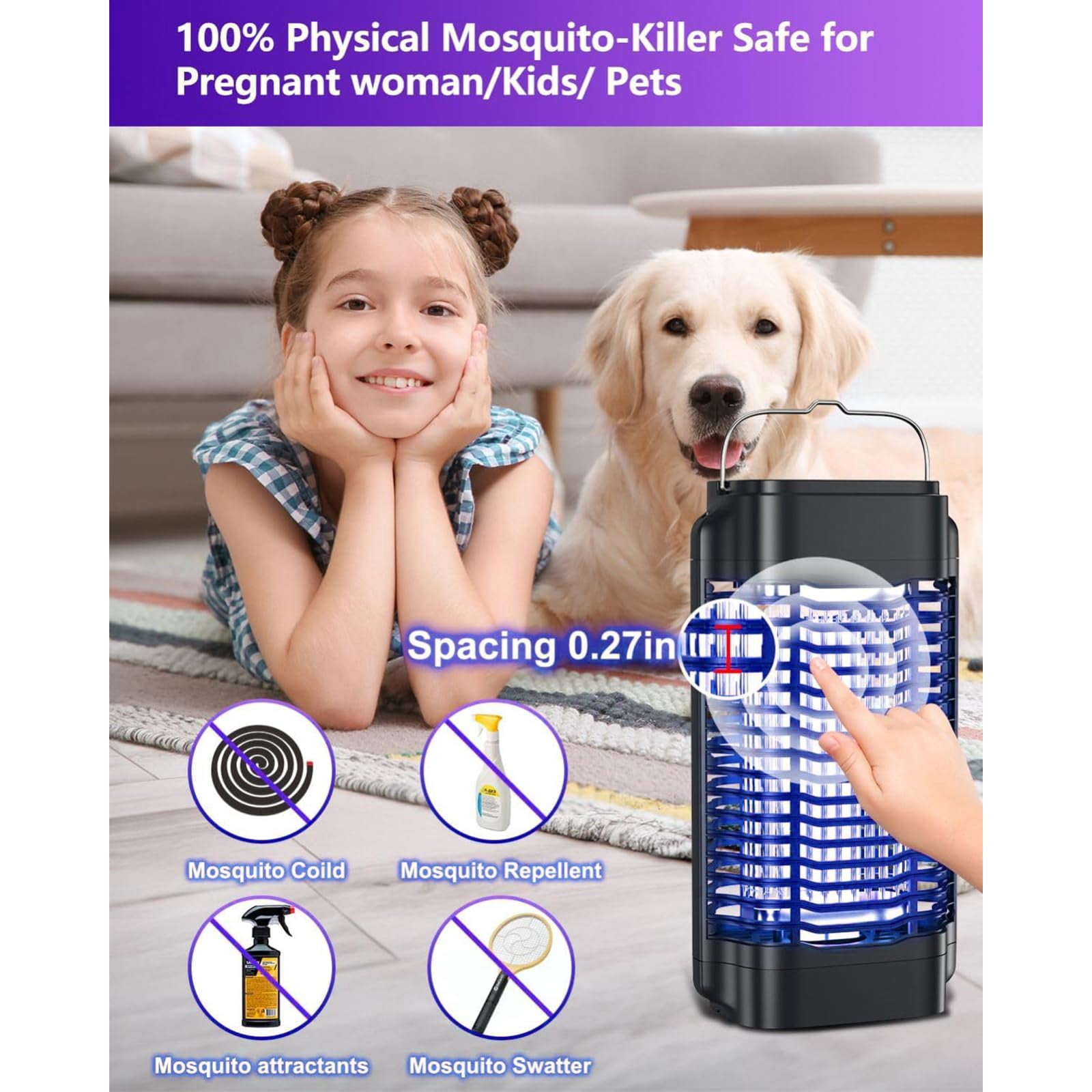 Zapper For Outdoor And Indoor  Electric Mosquito Waterproof Fly Traps Killer Home Backyard Garden Patio Camping
