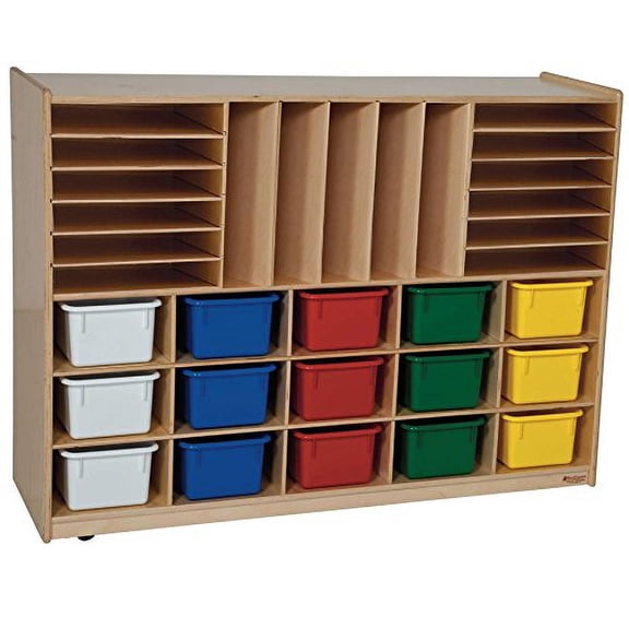 Wood Designs 14003 Multi-Storage with (15) Assorted Trays