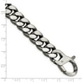 thumbnail image 5 of Sterling Silver Ruthenium and Antiqued Brushed Link Bracelet, 5 of 5