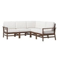 thumbnail image 3 of Walker Edison Modern Solid Wood 5-Piece Chevron Outdoor Sectional Set, Dark Brown, 3 of 6