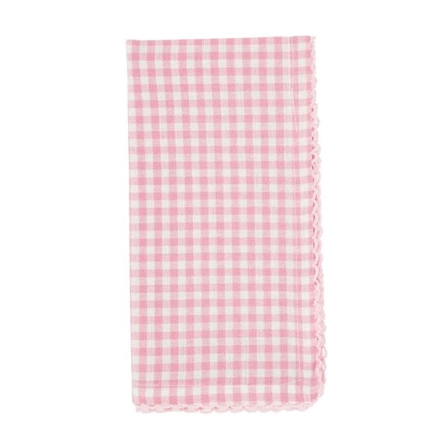 Saro Lifestyle 9201.P18S Serviettes de Table à Motif Vichy de 18 Po, Rose - Ensemble de 4