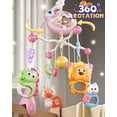 thumbnail image 4 of YUANAO Baby Crib Mobile Toys with Music and Lights, Mobiles for Cribs, Baby Mobile Arm Toys Hanging for Girls, Boys, Bassinets Nursery Musical Portable Mobile Clip On(Pink), 4 of 7