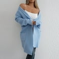 thumbnail image 5 of hotojiny Womens Long Cardigan Sweaters Fall Casual Loose Knit Cardigans Long Sleeve Open Front Coat Outerwear with Pockets, 5 of 6