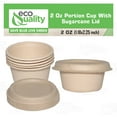 thumbnail image 5 of 2 Oz Compostable Souffle Portion Cups with Fiber Lids - Condiment Paper Sample Cup with Lid Sugarcane Bagasse, Biodegradable Great For Sauces, Condiments, Slime, Jello Shot, Food Storage (1000), 5 of 7