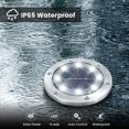 thumbnail image 4 of Focos solares ultrabrillantes de 8 LED de 6000 K, resistentes al agua IP65, juego de 4 para jardín al aire libre, iluminación empotrada en el suelo, 4 of 5