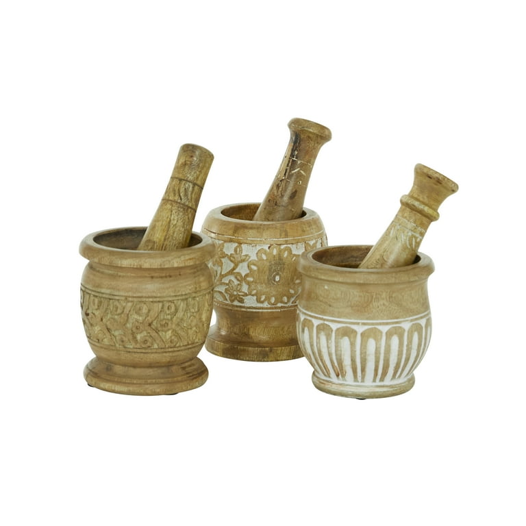 The Novogratz White Marble Natural Mortar & Pestle Set